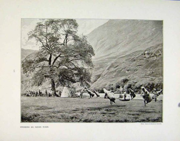 1900 Pamirs Getting Ready for Crossing the Brook with Sals